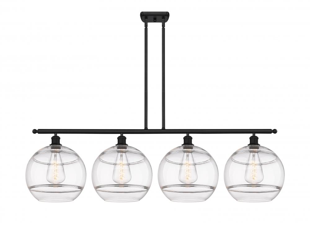 Rochester - 4 Light - 50 inch - Matte Black - Stem hung - Island Light