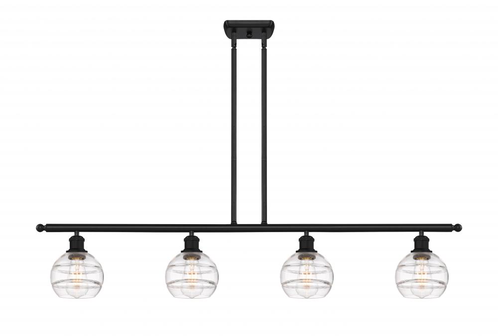 Rochester - 4 Light - 48 inch - Matte Black - Stem hung - Island Light