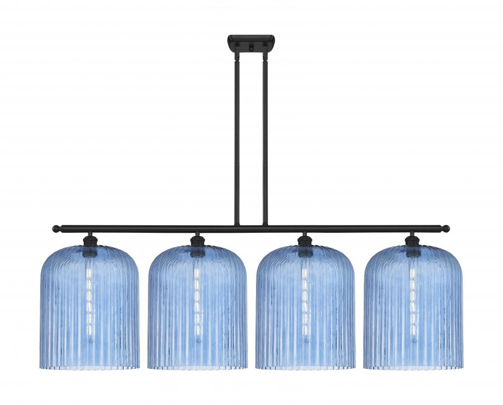 Bridal Veil - 4 Light - 48 inch - Matte Black - Stem hung - Island Light