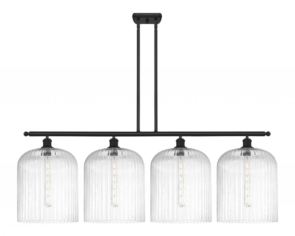 Bridal Veil - 4 Light - 48 inch - Matte Black - Stem hung - Island Light