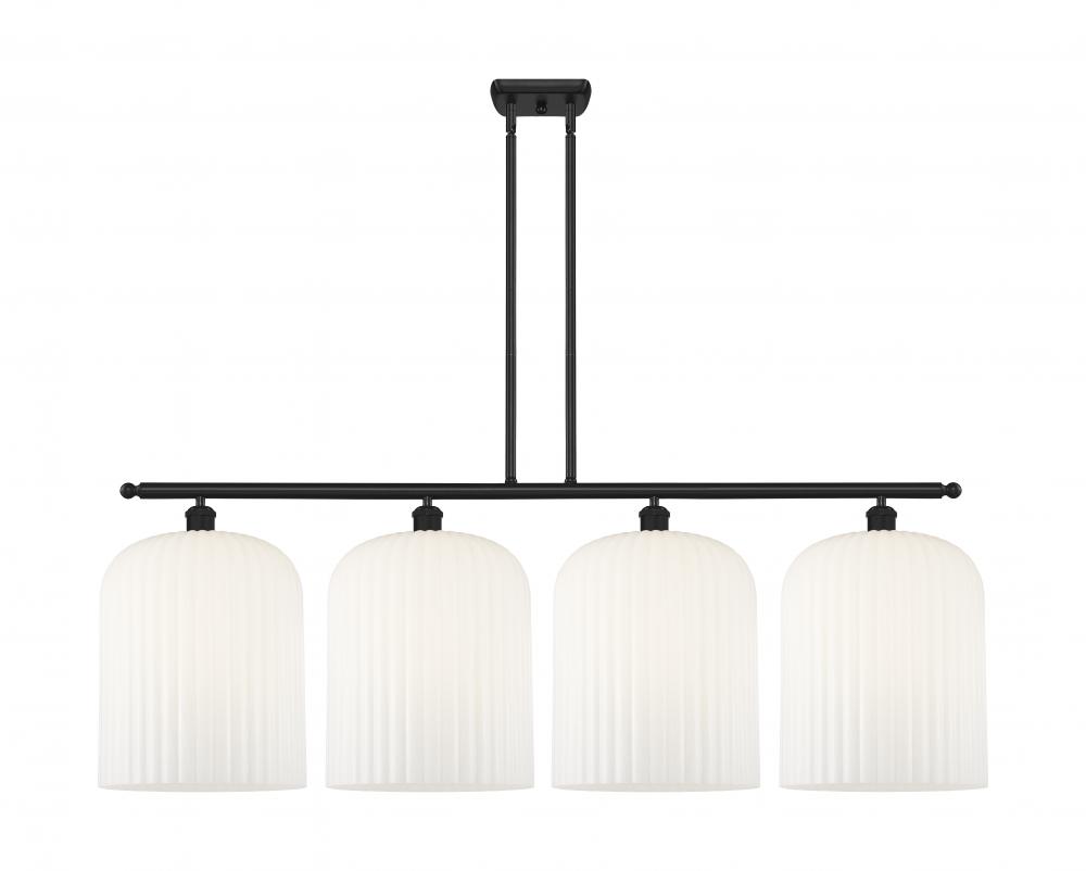 Bridal Veil - 4 Light - 48 inch - Matte Black - Stem hung - Island Light