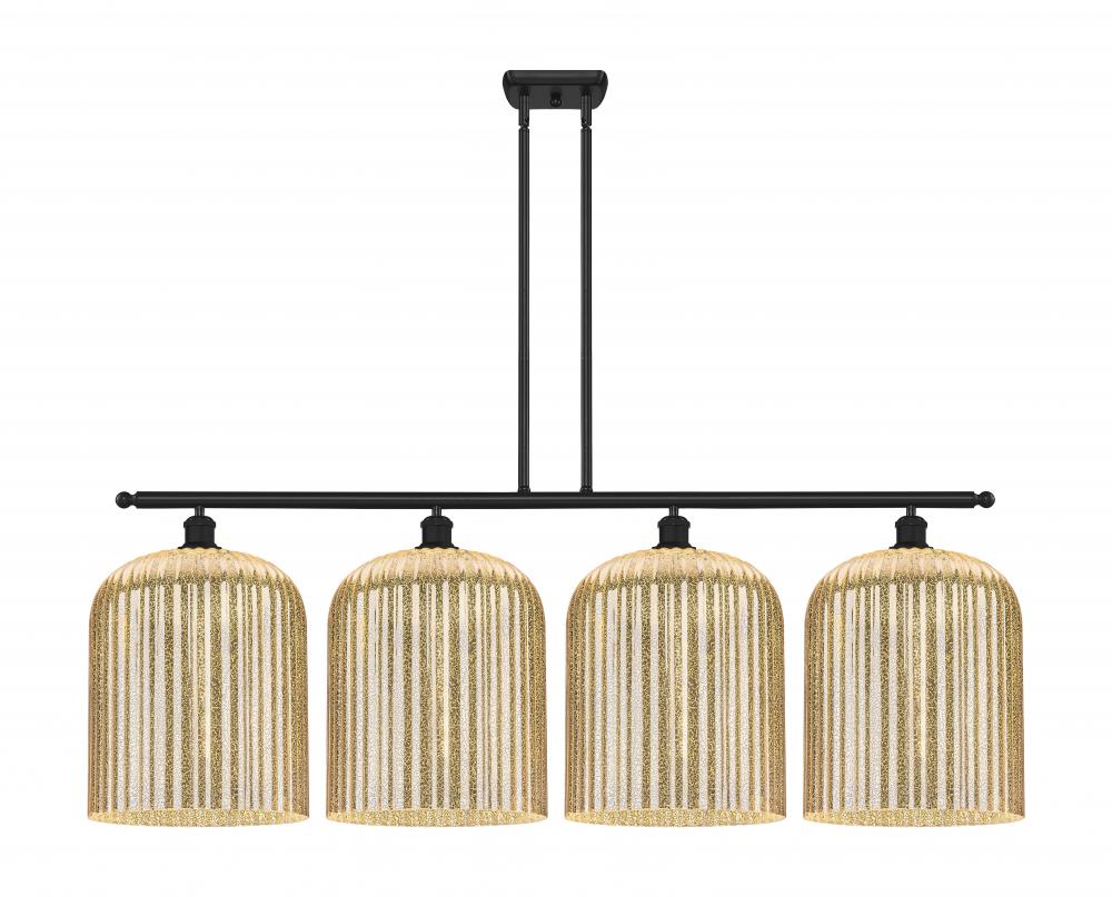 Bridal Veil - 4 Light - 48 inch - Matte Black - Stem hung - Island Light