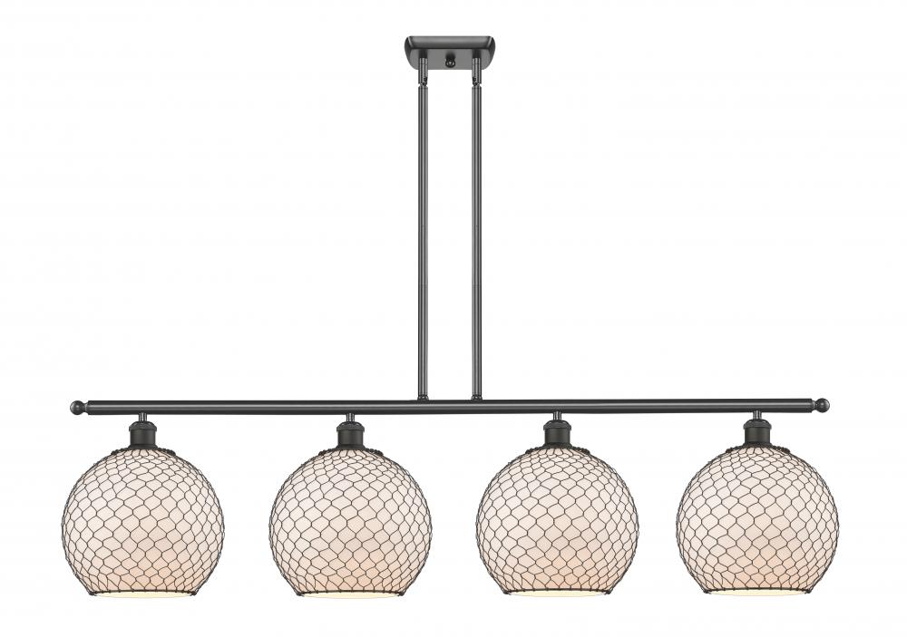 Large Farmhouse Chicken Wire 4 Light Island Light