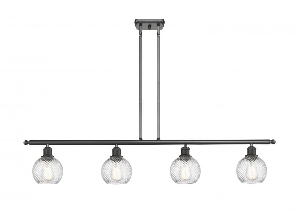 Small Twisted Swirl 4 Light Island Light part of the Ballston Collection