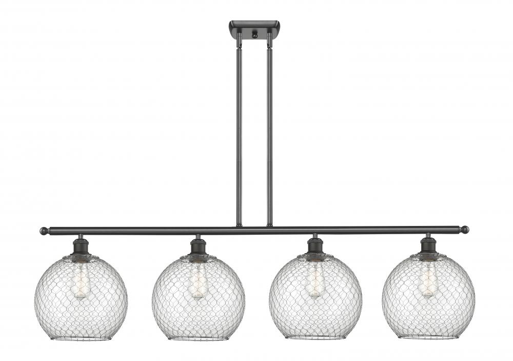 Farmhouse Chicken Wire - 4 Light - 48 inch - Oil Rubbed Bronze - Stem hung - Island Light