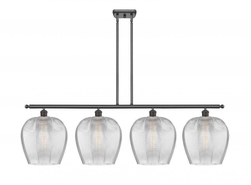 Norfolk - 4 Light - 50 inch - Oil Rubbed Bronze - Stem hung - Island Light