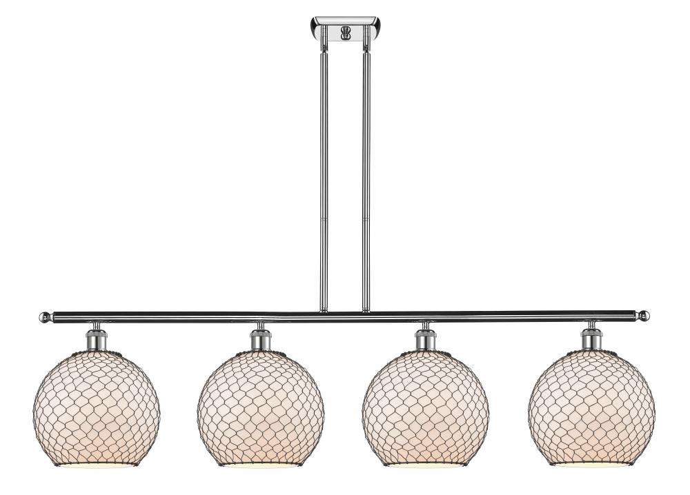 Large Farmhouse Chicken Wire 4 Light Island Light