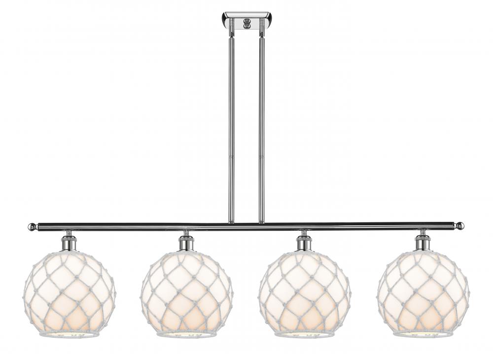 Farmhouse Rope - 4 Light - 48 inch - Polished Chrome - Stem hung - Island Light