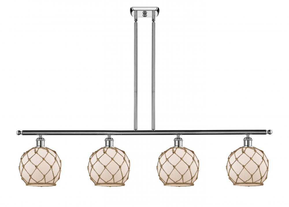 Farmhouse Rope - 4 Light - 48 inch - Polished Chrome - Stem hung - Island Light