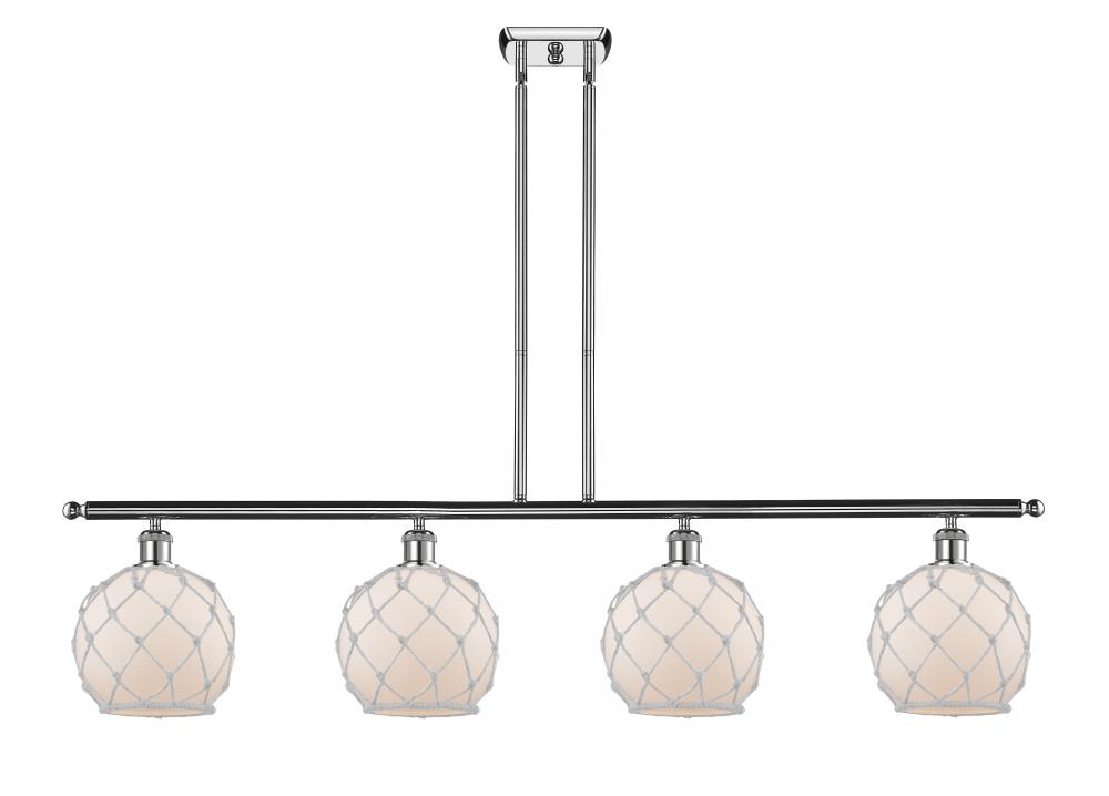 Farmhouse Rope - 4 Light - 48 inch - Polished Chrome - Stem hung - Island Light