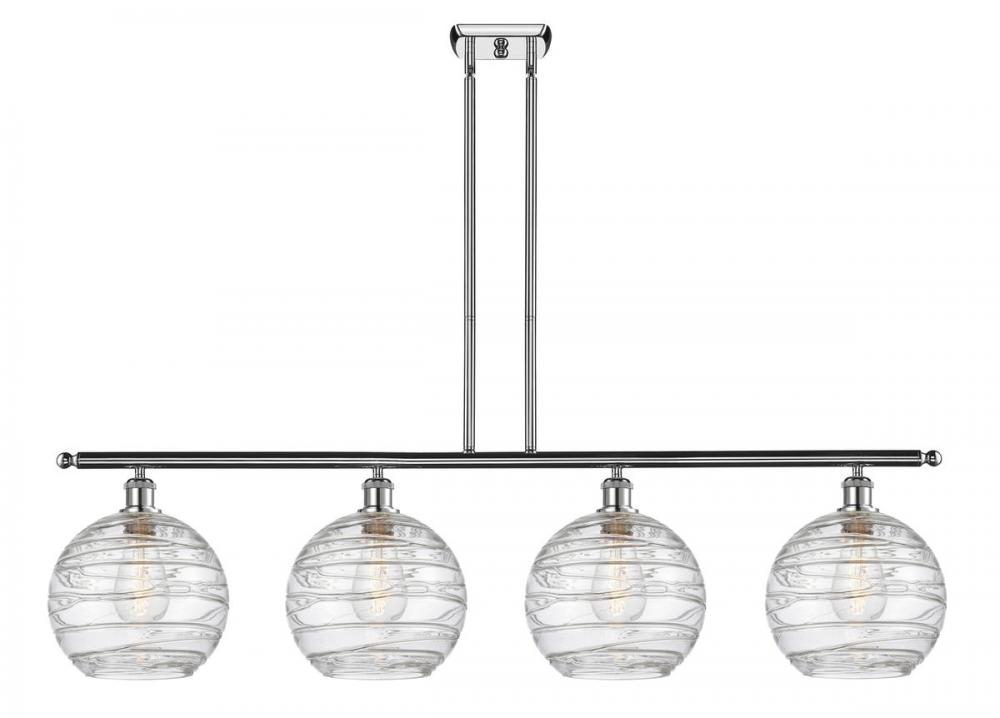 Athens Deco Swirl - 4 Light - 48 inch - Polished Chrome - Stem hung - Island Light