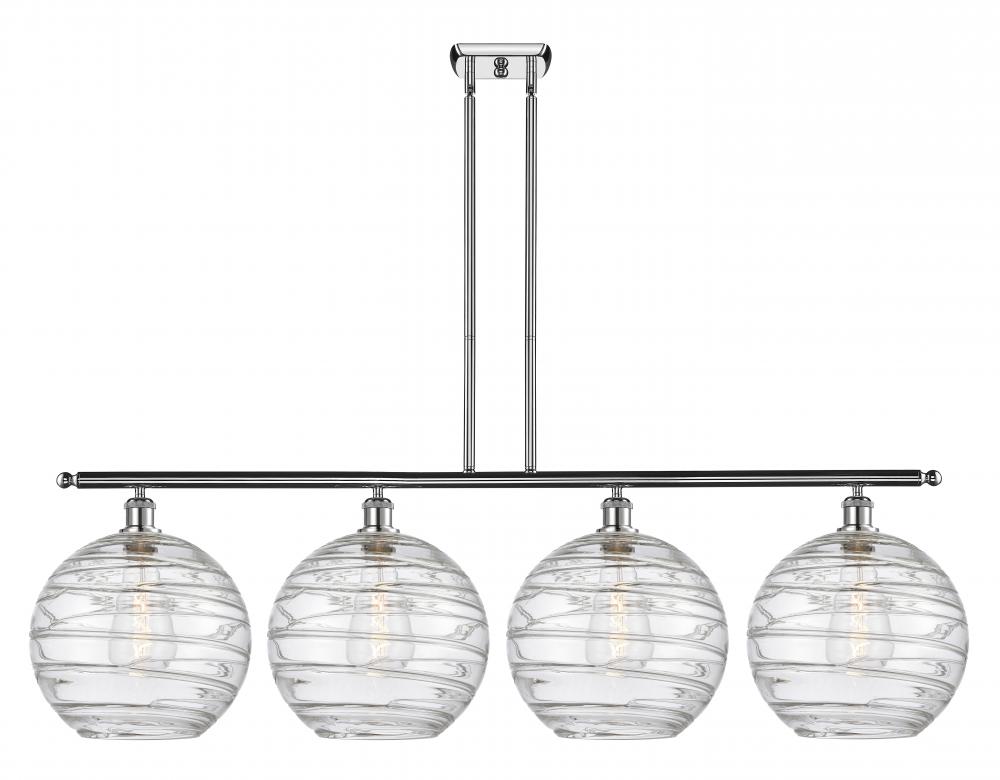 Athens Deco Swirl - 4 Light - 50 inch - Polished Chrome - Stem hung - Island Light