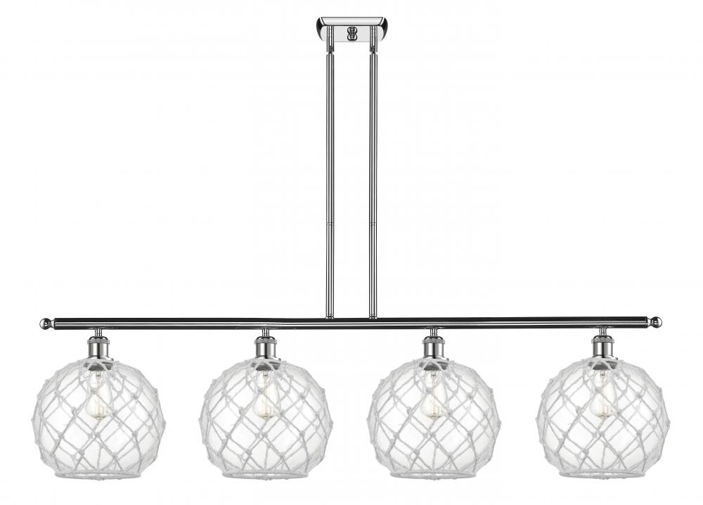 Farmhouse Rope - 4 Light - 48 inch - Polished Chrome - Stem hung - Island Light
