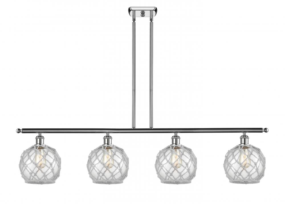 Farmhouse Rope - 4 Light - 48 inch - Polished Chrome - Stem hung - Island Light