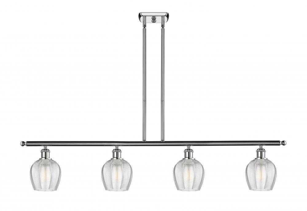 Norfolk - 4 Light - 48 inch - Polished Chrome - Stem hung - Island Light