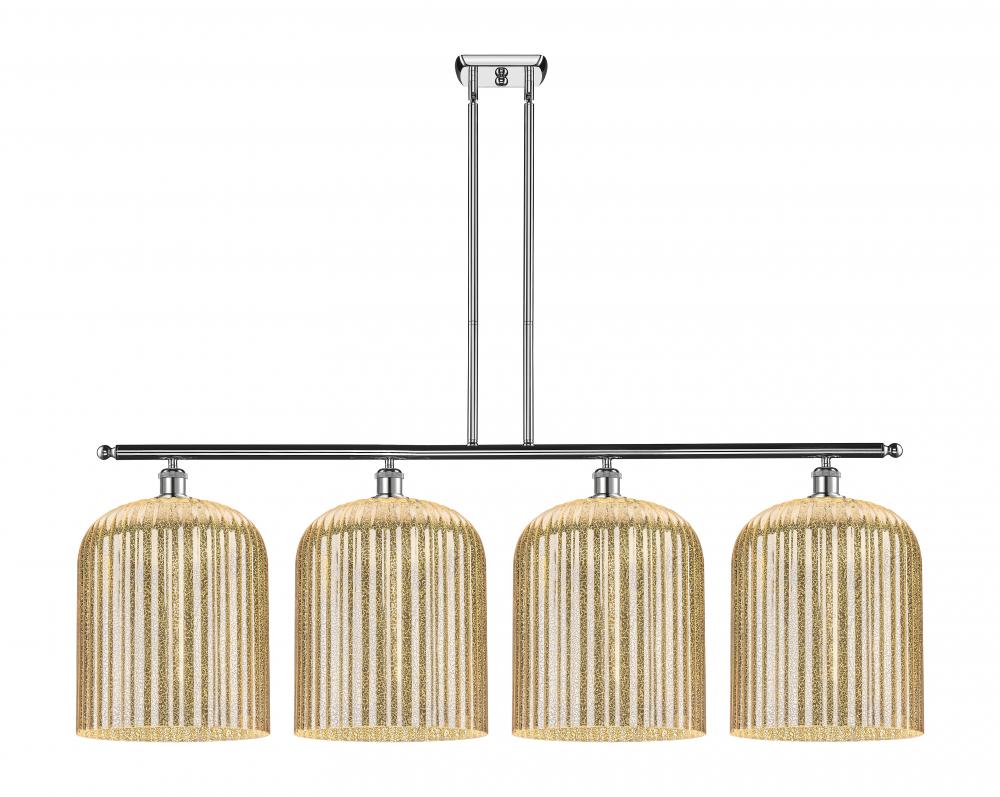 Bridal Veil - 4 Light - 48 inch - Polished Chrome - Stem hung - Island Light