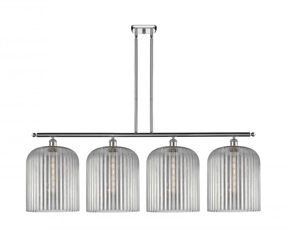 Bridal Veil - 4 Light - 48 inch - Polished Chrome - Stem hung - Island Light