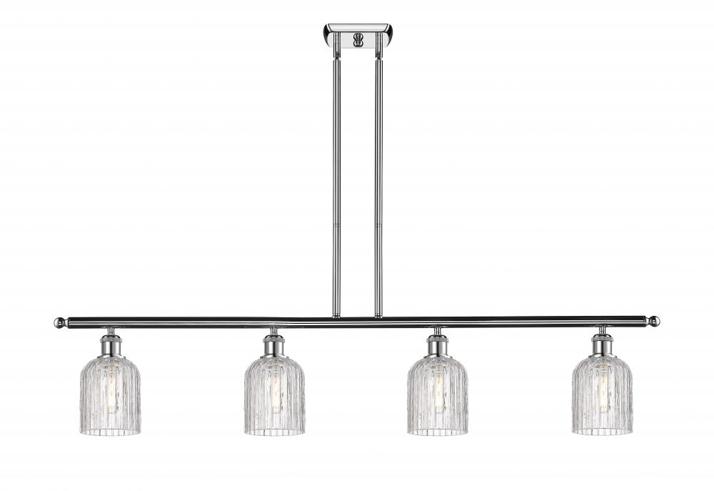 Bridal Veil - 4 Light - 48 inch - Polished Chrome - Stem hung - Island Light