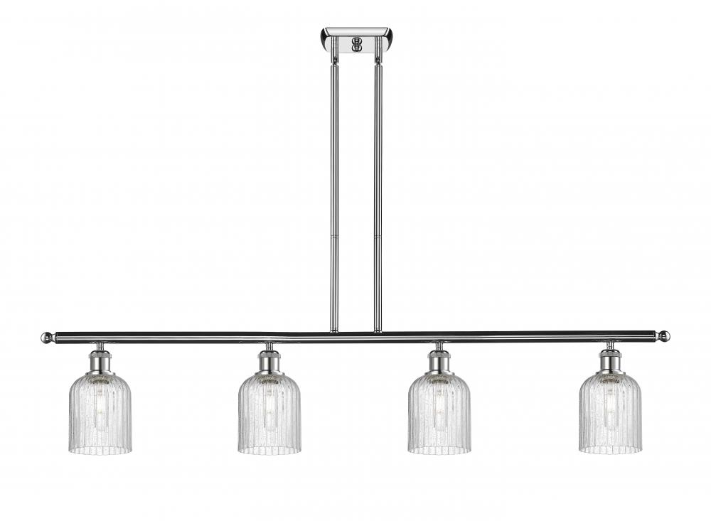 Bridal Veil - 4 Light - 48 inch - Polished Chrome - Stem hung - Island Light