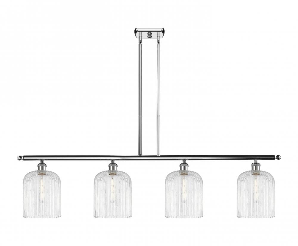 Bridal Veil - 4 Light - 48 inch - Polished Chrome - Stem hung - Island Light