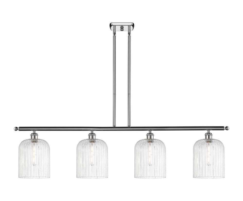 Bridal Veil - 4 Light - 48 inch - Polished Chrome - Stem hung - Island Light