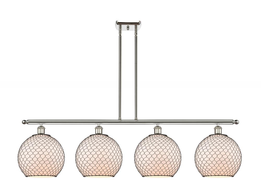 Large Farmhouse Chicken Wire 4 Light Island Light