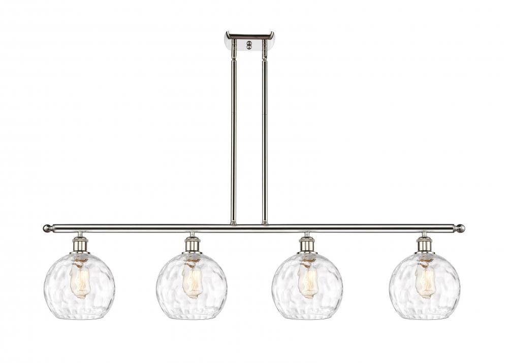 Athens Water Glass - 4 Light - 48 inch - Polished Nickel - Stem hung - Island Light