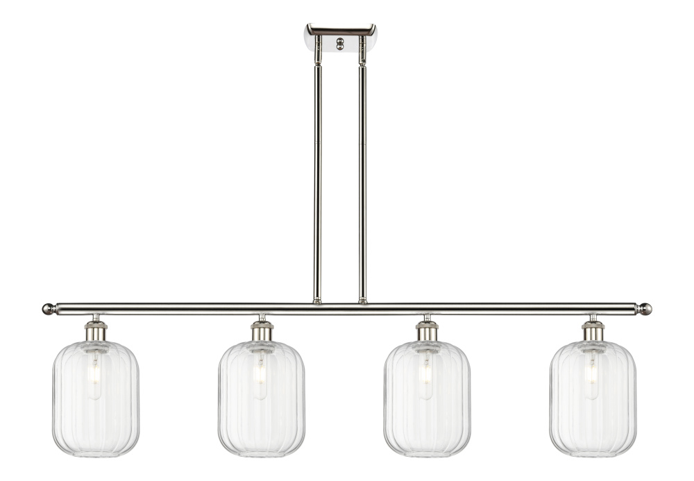 Preston Cylinder - 4 Light - 48 inch - Polished Nickel - Stem Hung - Island Light