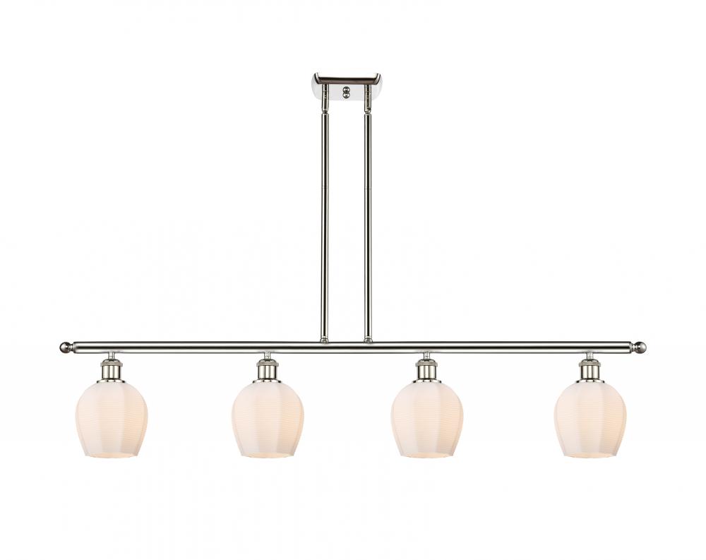 Norfolk - 4 Light - 48 inch - Polished Nickel - Stem hung - Island Light