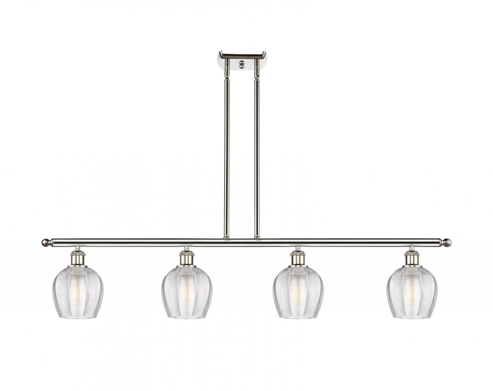 Norfolk - 4 Light - 48 inch - Polished Nickel - Stem hung - Island Light