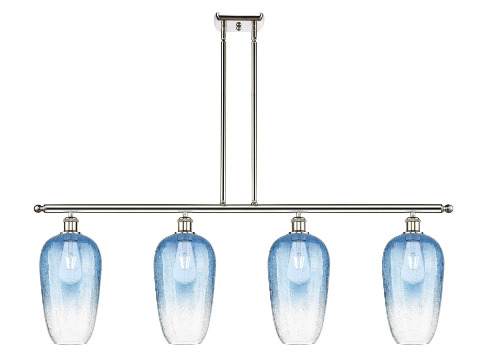 Brookhaven Flute - 4 Light - 48 inch - Polished Nickel - Stem Hung - Island Light