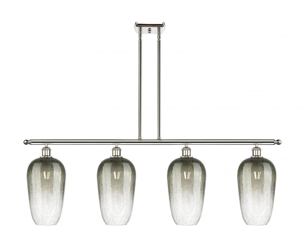 Brookhaven Flute - 4 Light - 48 inch - Polished Nickel - Stem Hung - Island Light