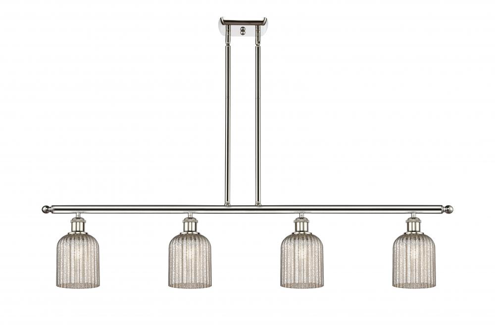 Bridal Veil - 4 Light - 48 inch - Polished Nickel - Stem hung - Island Light