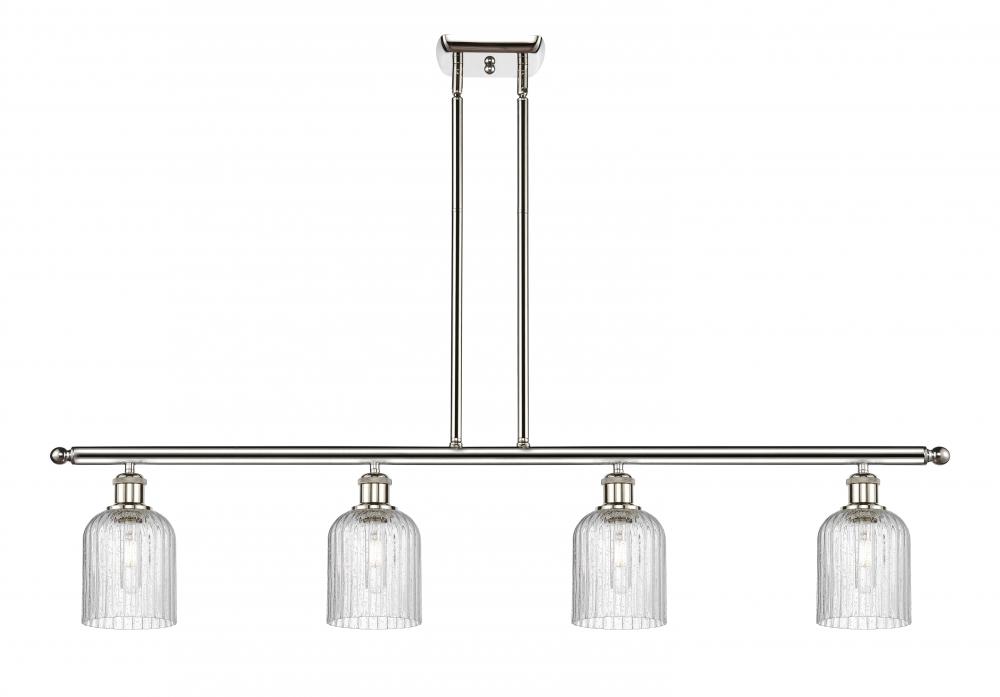 Bridal Veil - 4 Light - 48 inch - Polished Nickel - Stem hung - Island Light