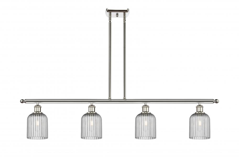 Bridal Veil - 4 Light - 48 inch - Polished Nickel - Stem hung - Island Light