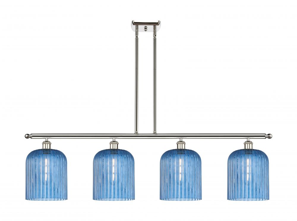 Bridal Veil - 4 Light - 48 inch - Polished Nickel - Stem hung - Island Light