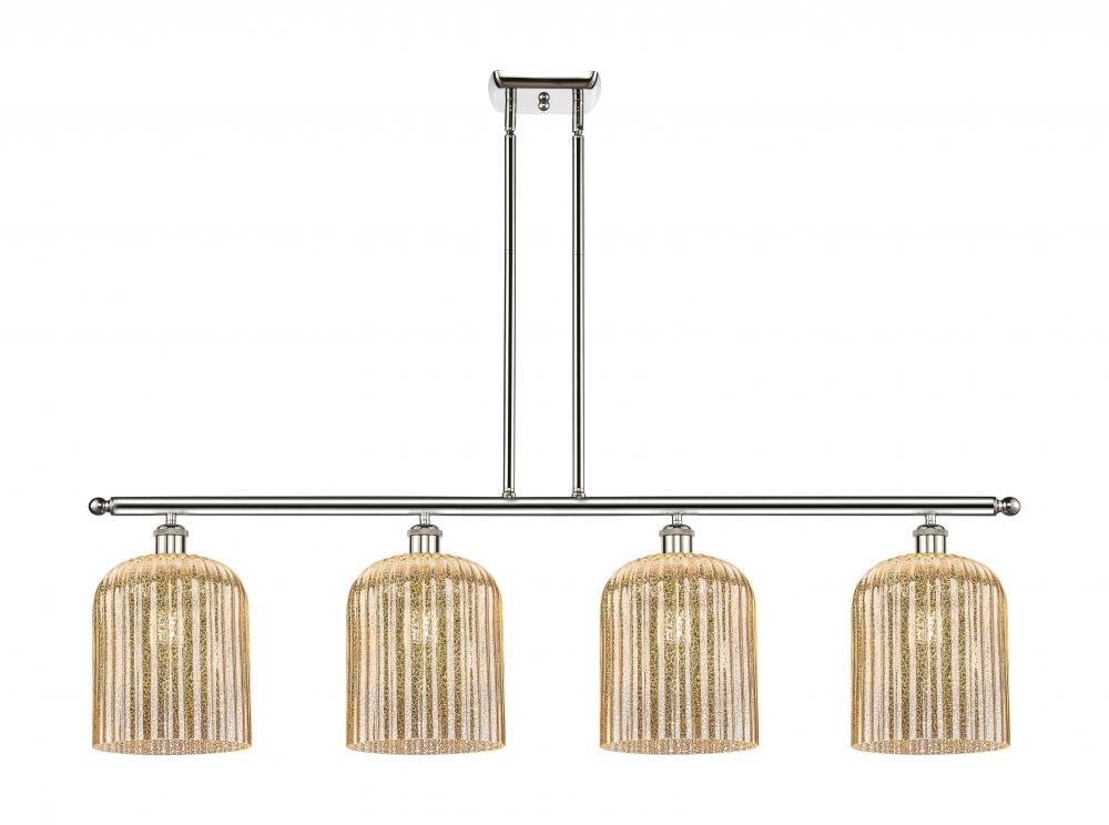 Bridal Veil - 4 Light - 48 inch - Polished Nickel - Stem hung - Island Light