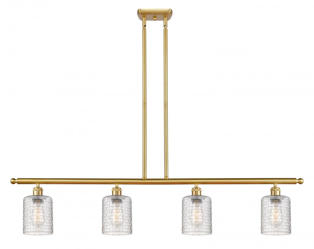 Cobbleskill - 4 Light - 48 inch - Satin Gold - Stem hung - Island Light