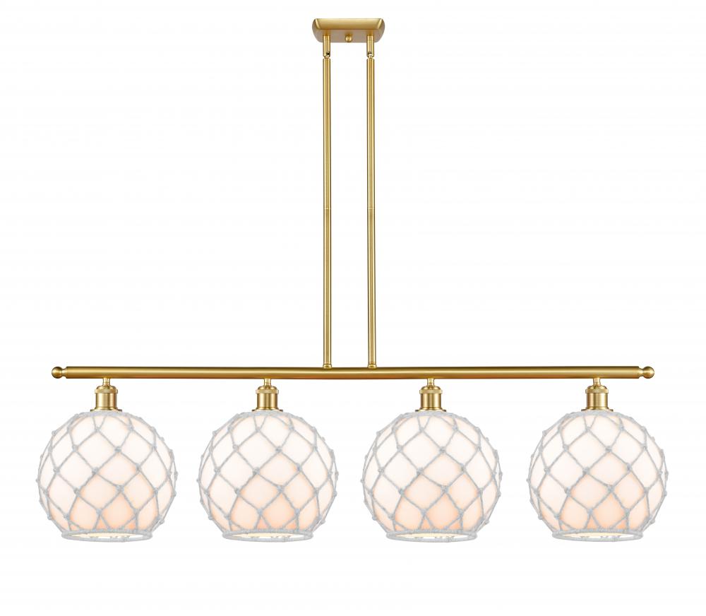 Farmhouse Rope - 4 Light - 48 inch - Satin Gold - Stem hung - Island Light