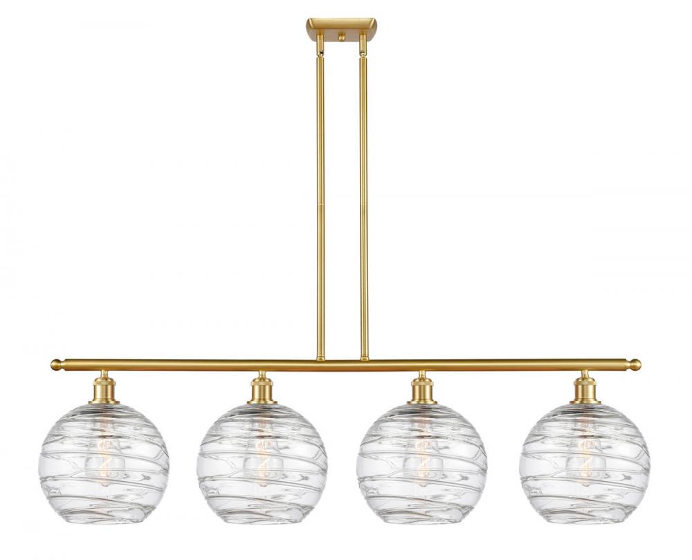 Athens Deco Swirl - 4 Light - 48 inch - Satin Gold - Stem hung - Island Light