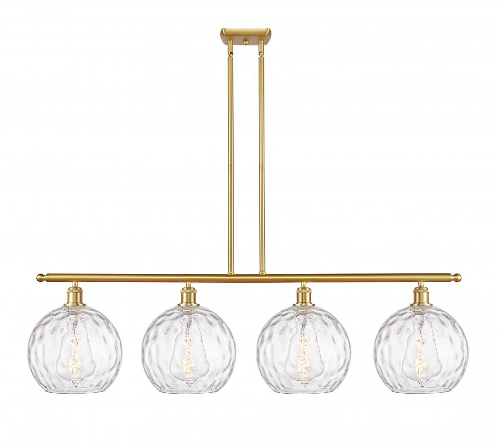 Athens Water Glass - 4 Light - 48 inch - Satin Gold - Stem hung - Island Light