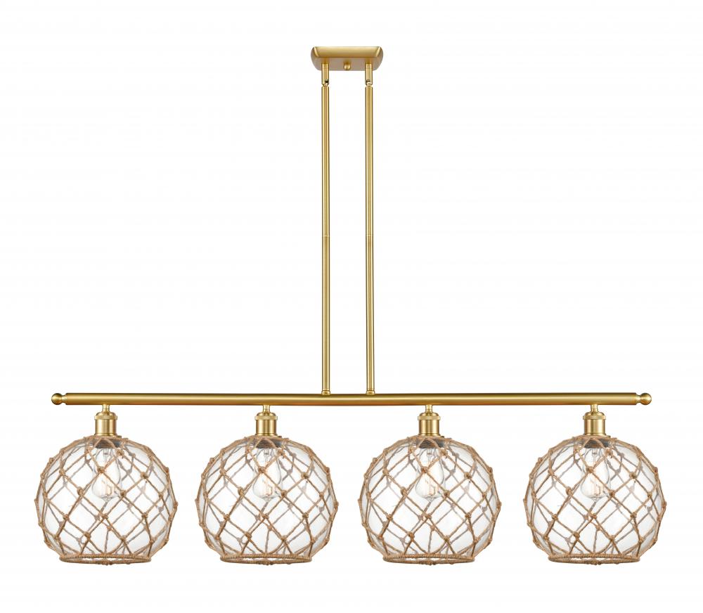 Farmhouse Rope - 4 Light - 48 inch - Satin Gold - Stem hung - Island Light