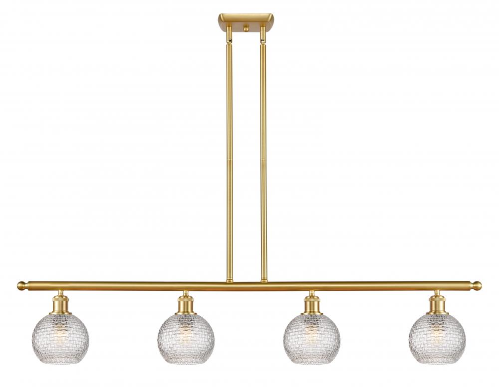 Athens - 4 Light - 48 inch - Satin Gold - Stem hung - Island Light