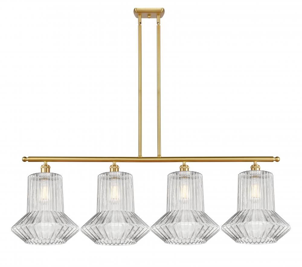 Springwater - 4 Light - 50 inch - Satin Gold - Stem hung - Island Light