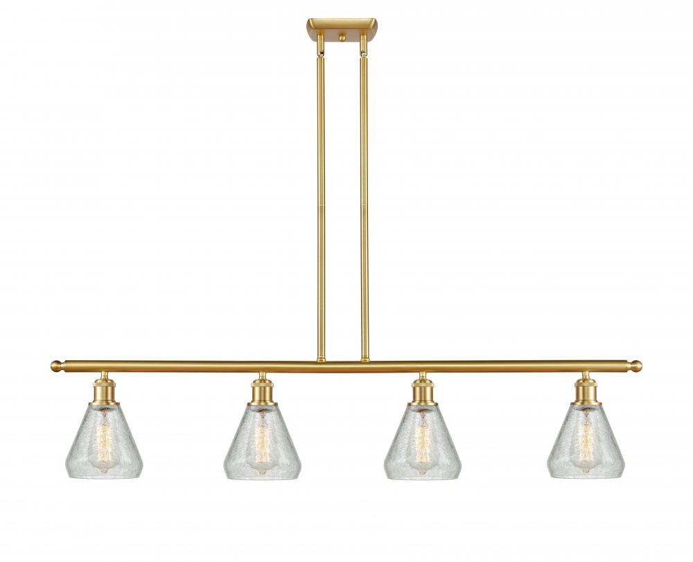 Conesus - 4 Light - 48 inch - Satin Gold - Stem hung - Island Light