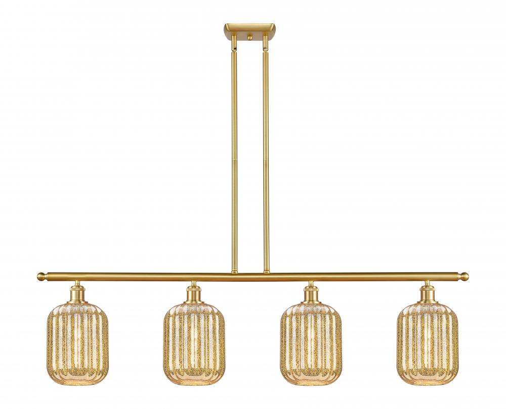 Preston Cylinder - 4 Light - 48 inch - Satin Gold - Stem Hung - Island Light