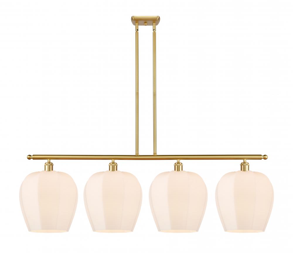 Norfolk - 4 Light - 50 inch - Satin Gold - Stem hung - Island Light