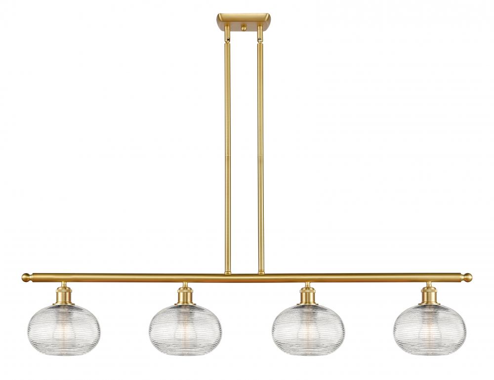Ithaca - 4 Light - 48 inch - Satin Gold - Stem hung - Island Light