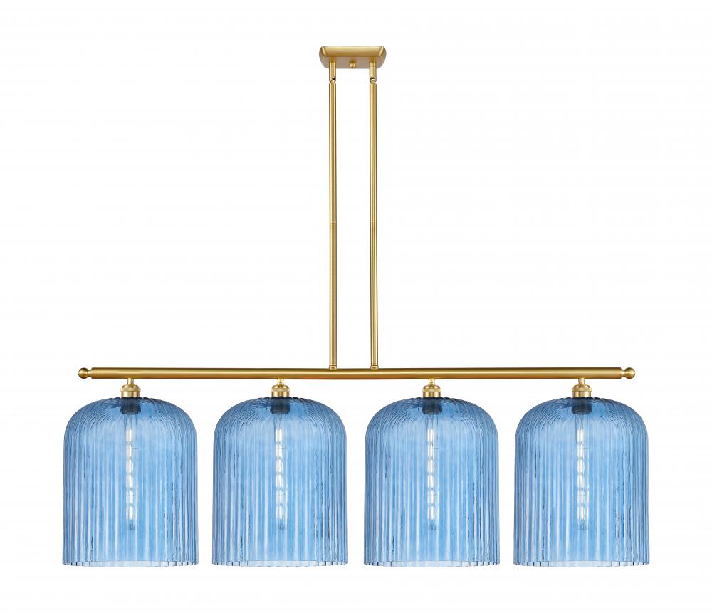 Bridal Veil - 4 Light - 48 inch - Satin Gold - Stem hung - Island Light