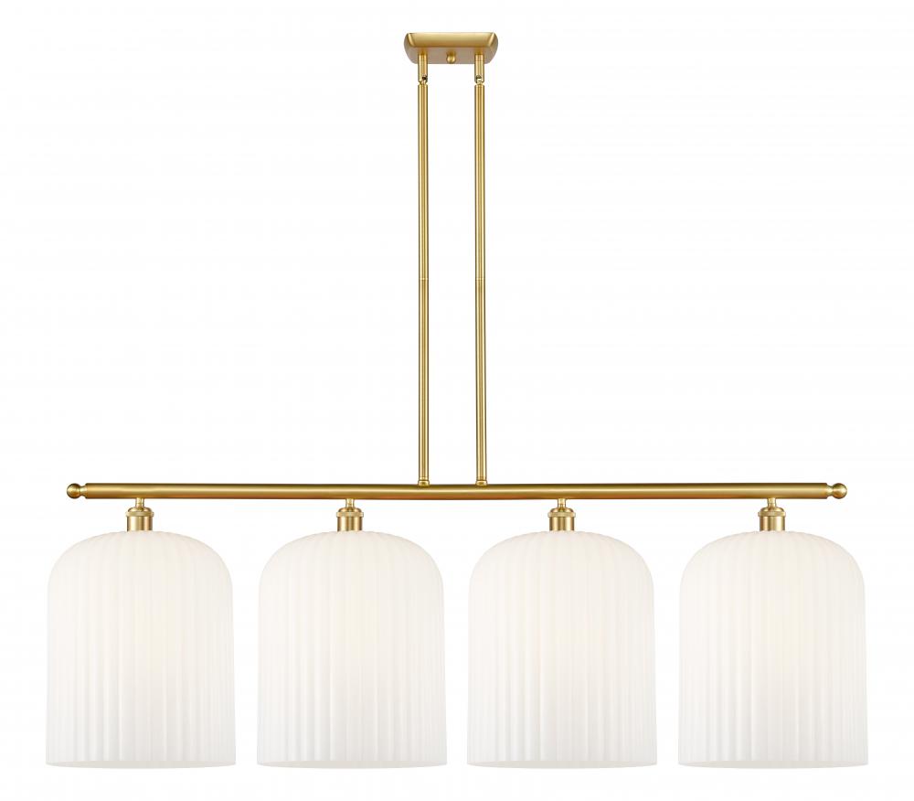 Bridal Veil - 4 Light - 48 inch - Satin Gold - Stem hung - Island Light